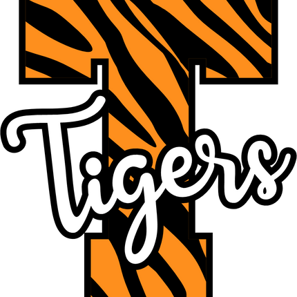 (s123-02) Tigers Tiger Print Letter Team Name Text