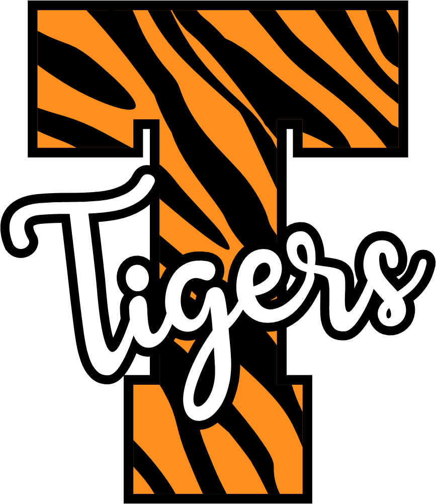 (s123-02) Tigers Tiger Print Letter Team Name Text