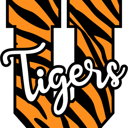 (s123-02) Tigers Tiger Print Letter Team Name Text