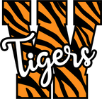 (s123-02) Tigers Tiger Print Letter Team Name Text