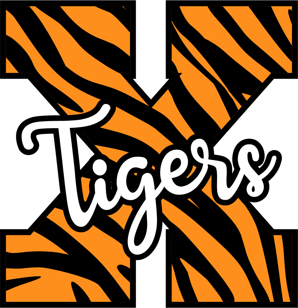 (s123-02) Tigers Tiger Print Letter Team Name Text