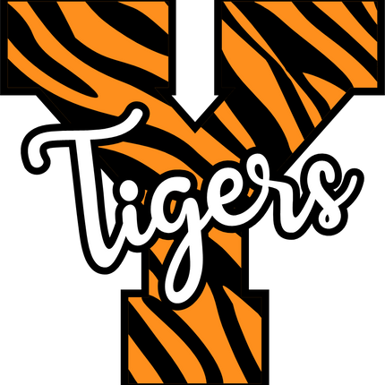 (s123-02) Tigers Tiger Print Letter Team Name Text