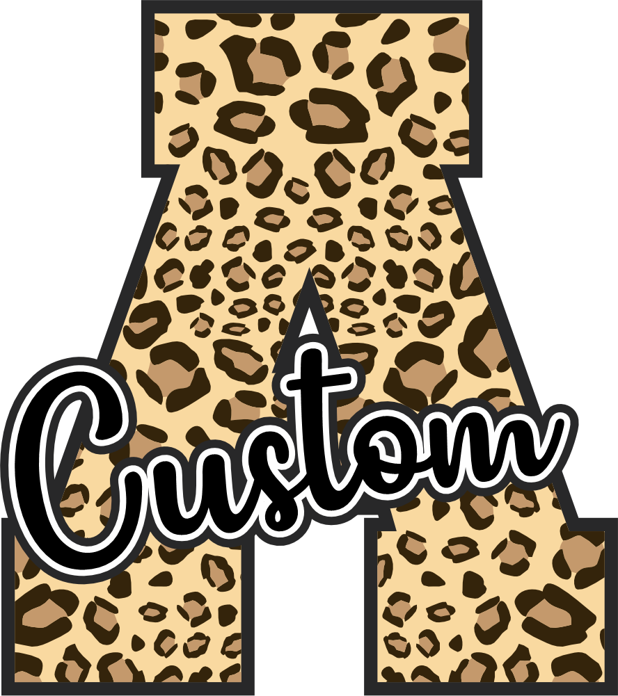 (s123-02) Hawks Leopard Custom Letter Team Name Text