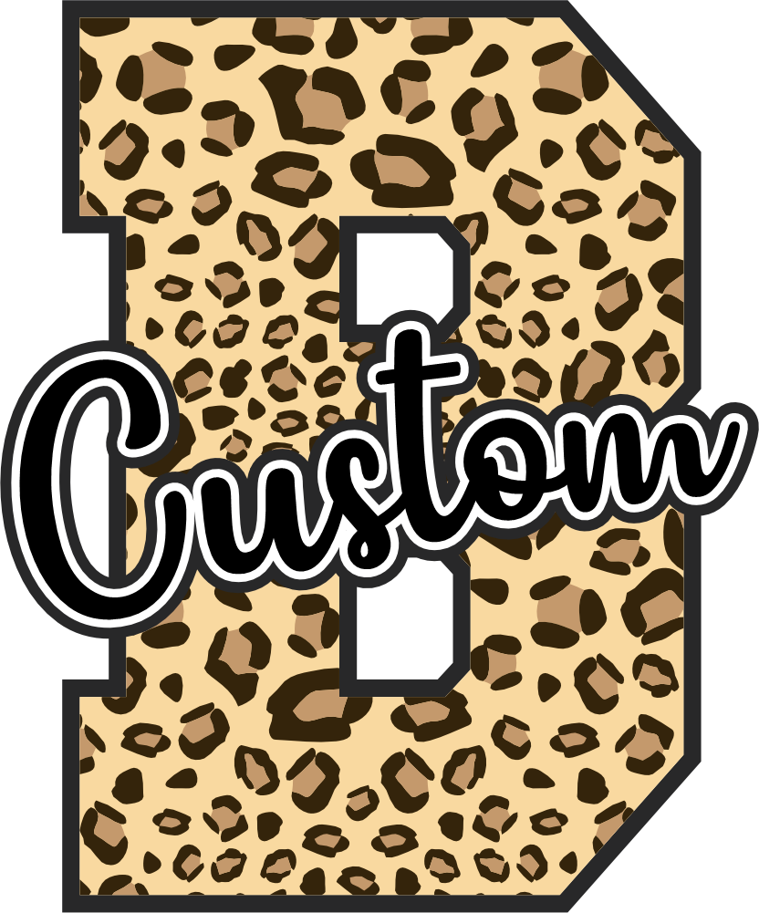 (s123-02) Hawks Leopard Custom Letter Team Name Text