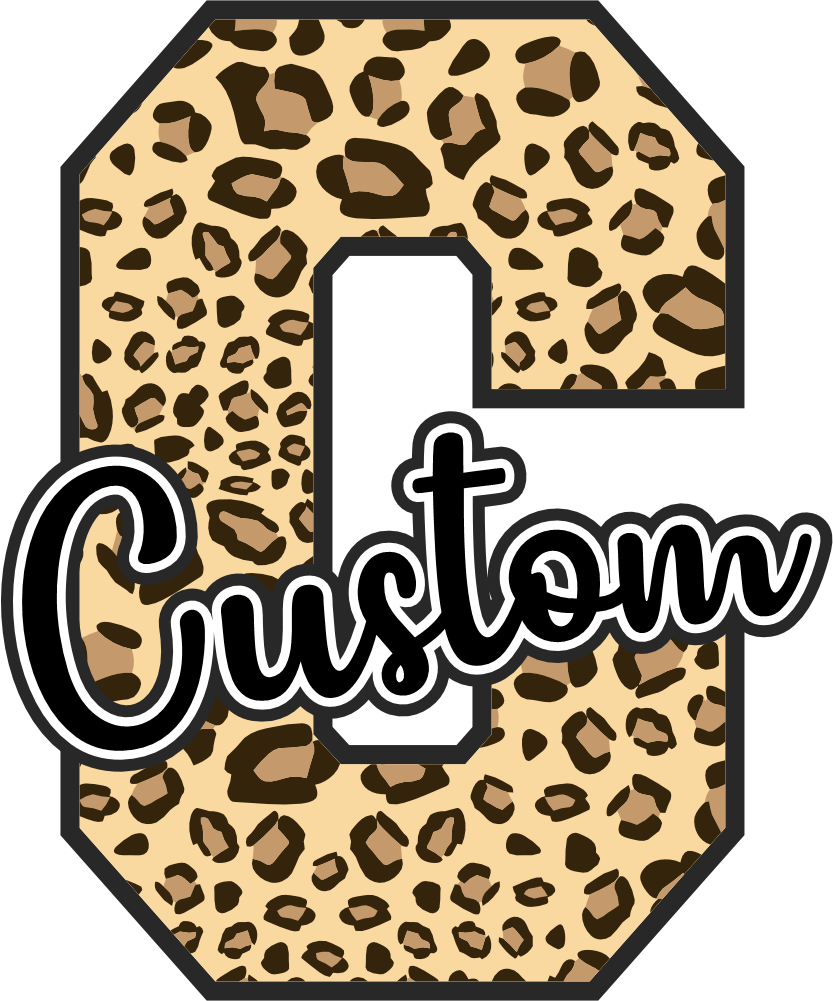 (s123-02) Hawks Leopard Custom Letter Team Name Text