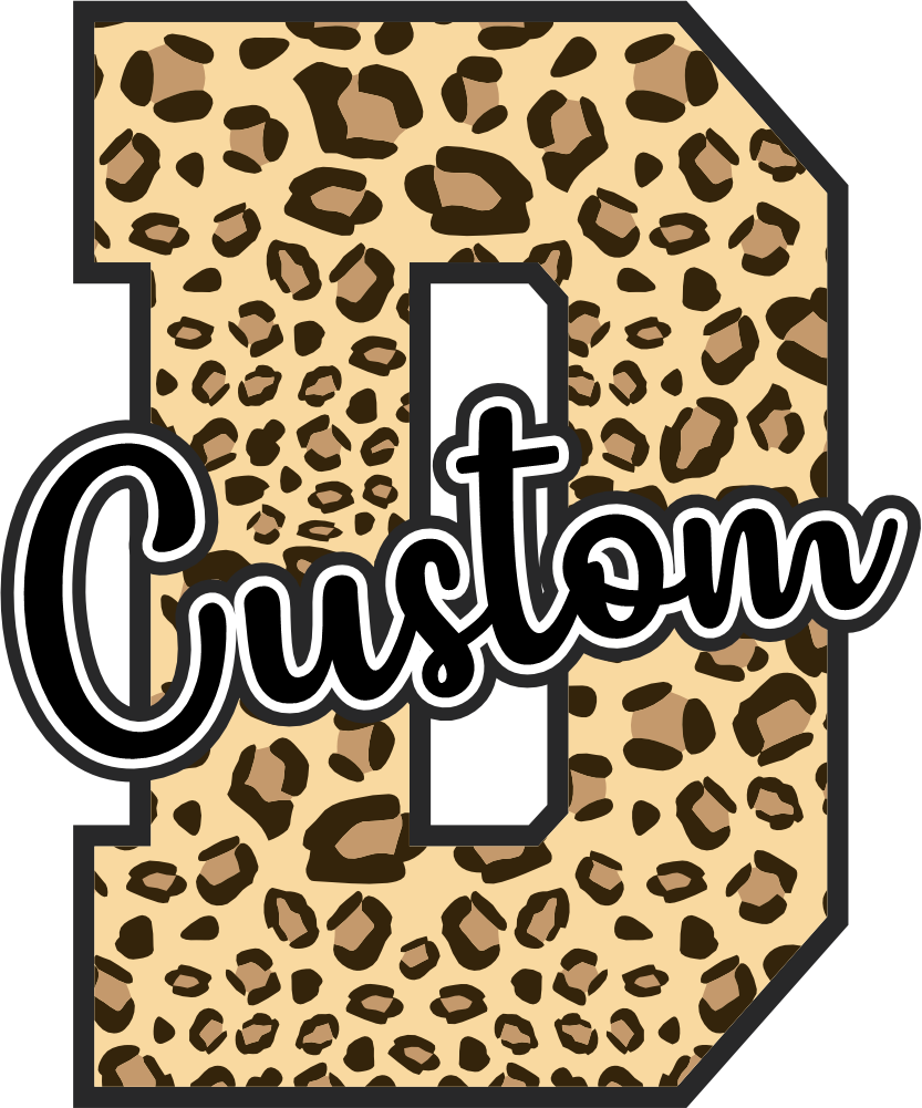 (s123-02) Hawks Leopard Custom Letter Team Name Text