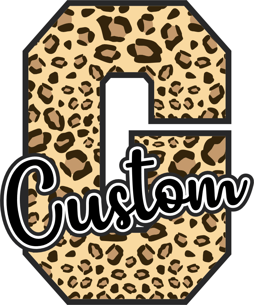 (s123-02) Hawks Leopard Custom Letter Team Name Text