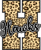 (s123-02) Hawks Leopard Custom Letter Team Name Text