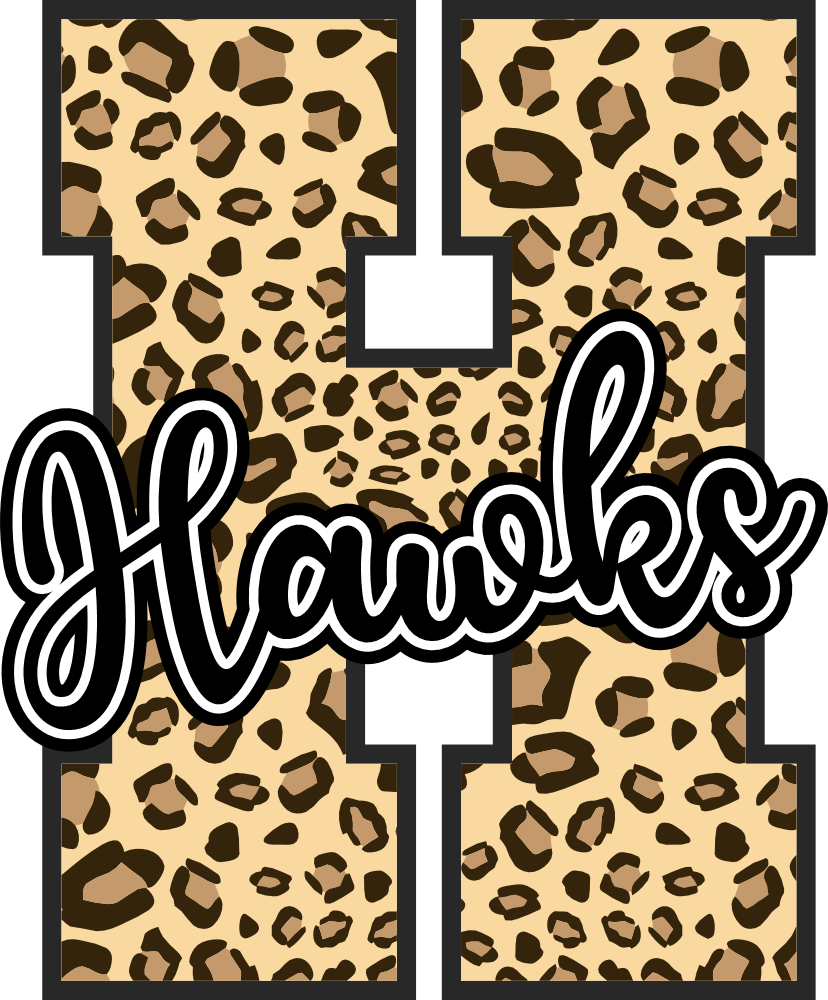 (s123-02) Hawks Leopard Custom Letter Team Name Text