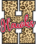 (s123-02) Hawks Leopard Custom Letter Team Name Text