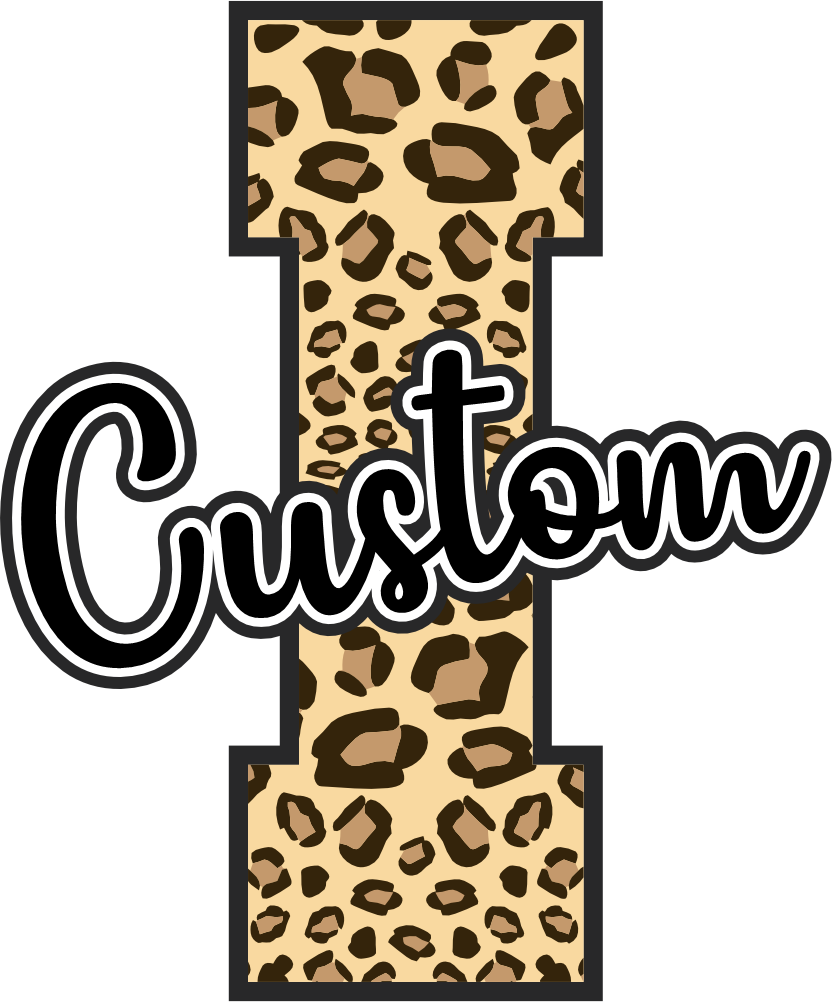 (s123-02) Hawks Leopard Custom Letter Team Name Text