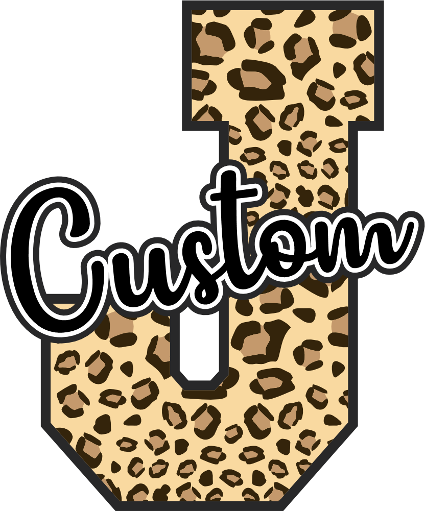 (s123-02) Hawks Leopard Custom Letter Team Name Text