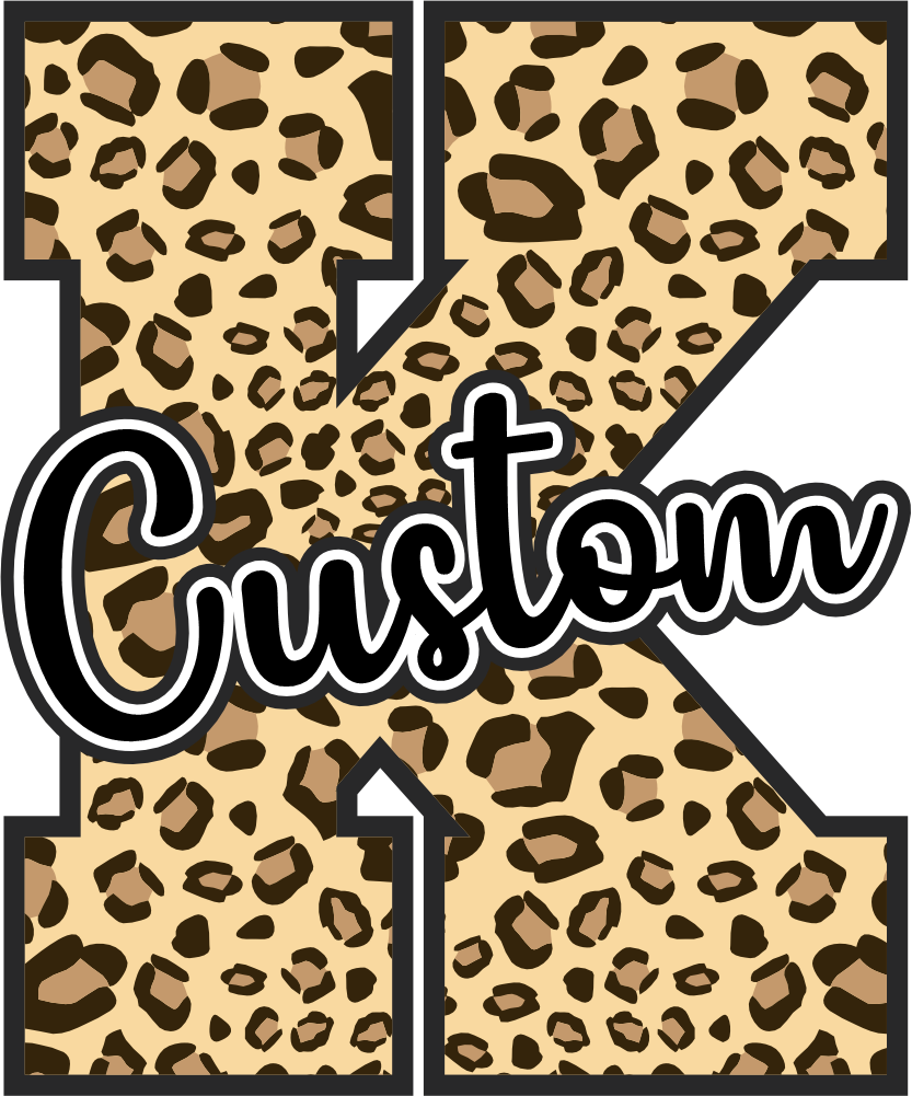 (s123-02) Hawks Leopard Custom Letter Team Name Text