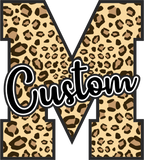 (s123-02) Hawks Leopard Custom Letter Team Name Text