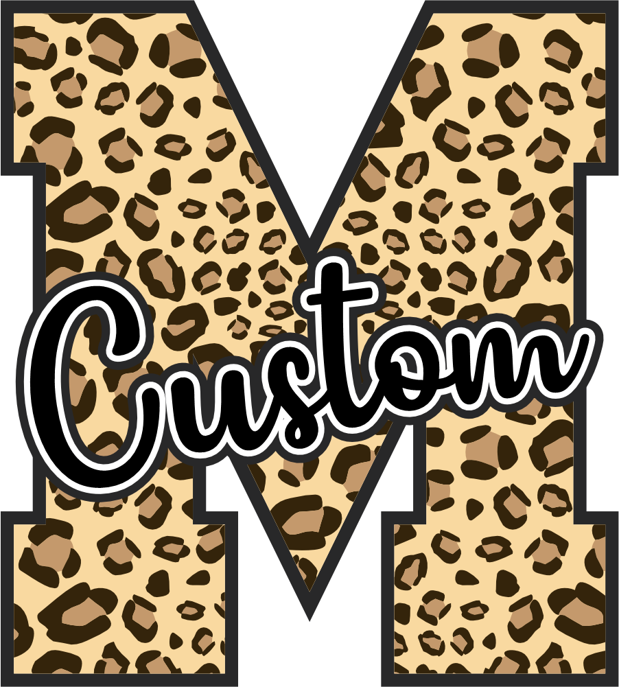 (s123-02) Hawks Leopard Custom Letter Team Name Text