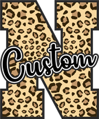 (s123-02) Hawks Leopard Custom Letter Team Name Text