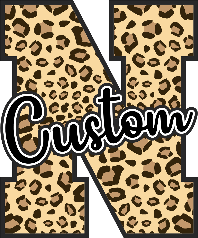 (s123-02) Hawks Leopard Custom Letter Team Name Text