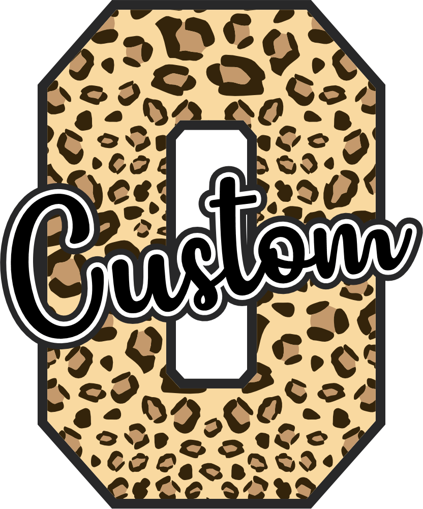 (s123-02) Hawks Leopard Custom Letter Team Name Text