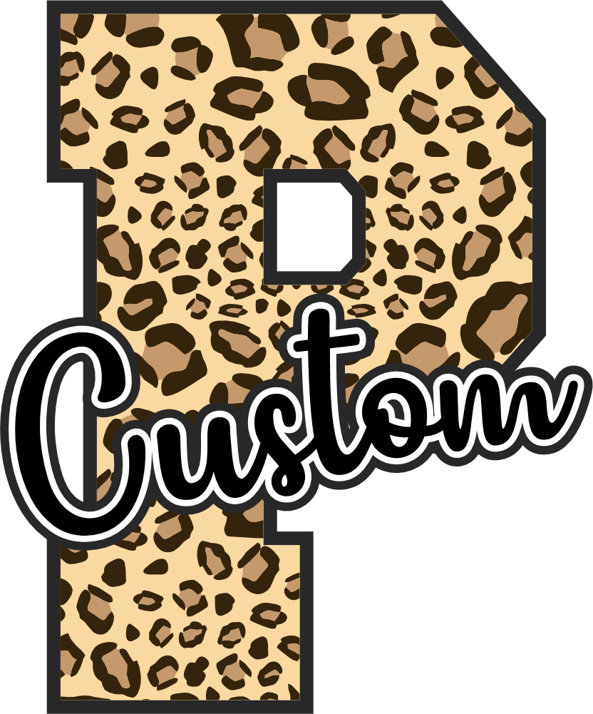 (s123-02) Hawks Leopard Custom Letter Team Name Text
