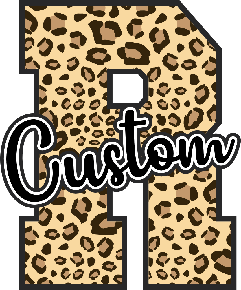 (s123-02) Hawks Leopard Custom Letter Team Name Text