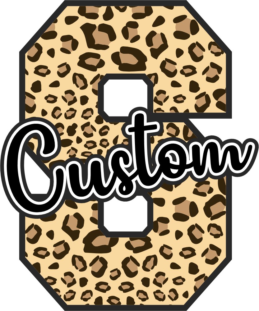 (s123-02) Hawks Leopard Custom Letter Team Name Text