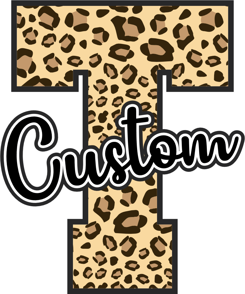 (s123-02) Hawks Leopard Custom Letter Team Name Text