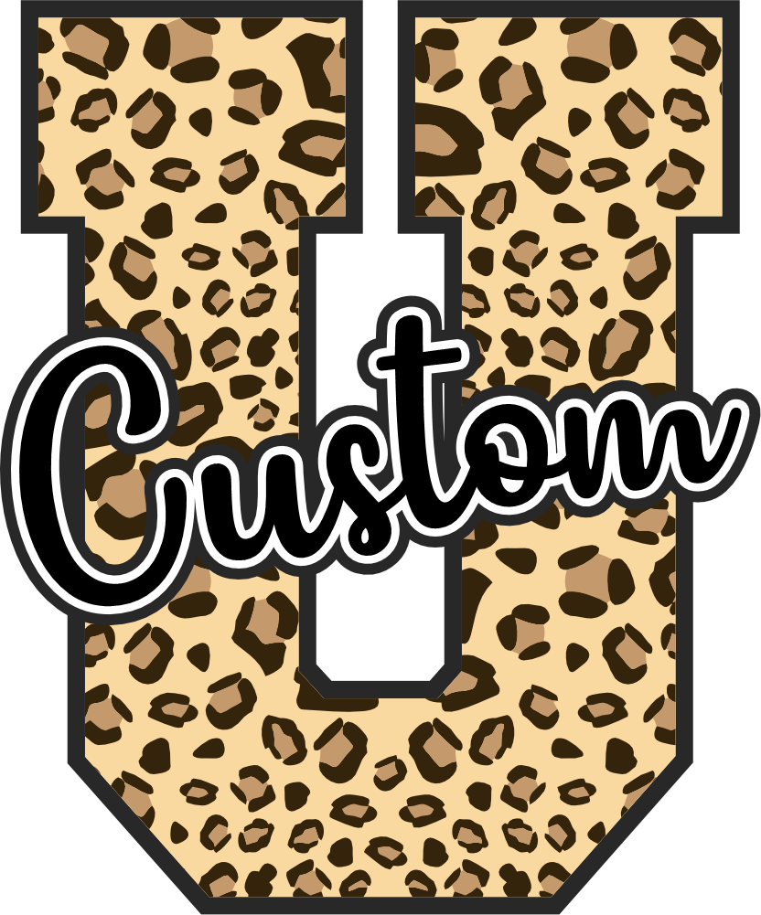 (s123-02) Hawks Leopard Custom Letter Team Name Text
