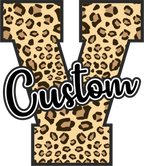 (s123-02) Hawks Leopard Custom Letter Team Name Text