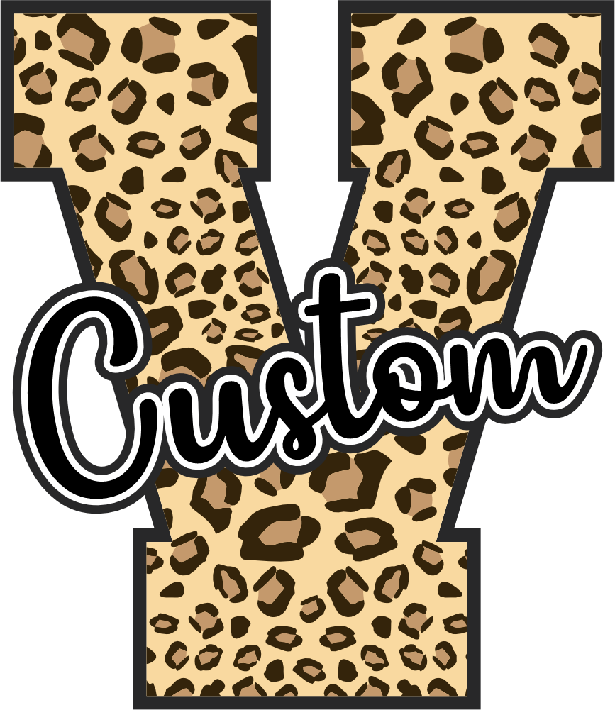 (s123-02) Hawks Leopard Custom Letter Team Name Text