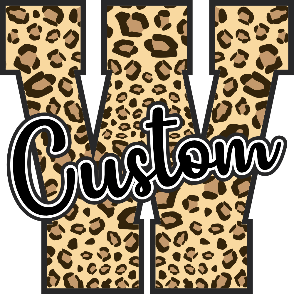 (s123-02) Hawks Leopard Custom Letter Team Name Text