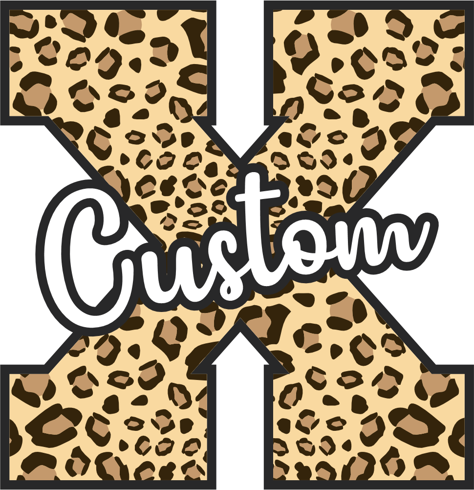(s123-02) Hawks Leopard Custom Letter Team Name Text