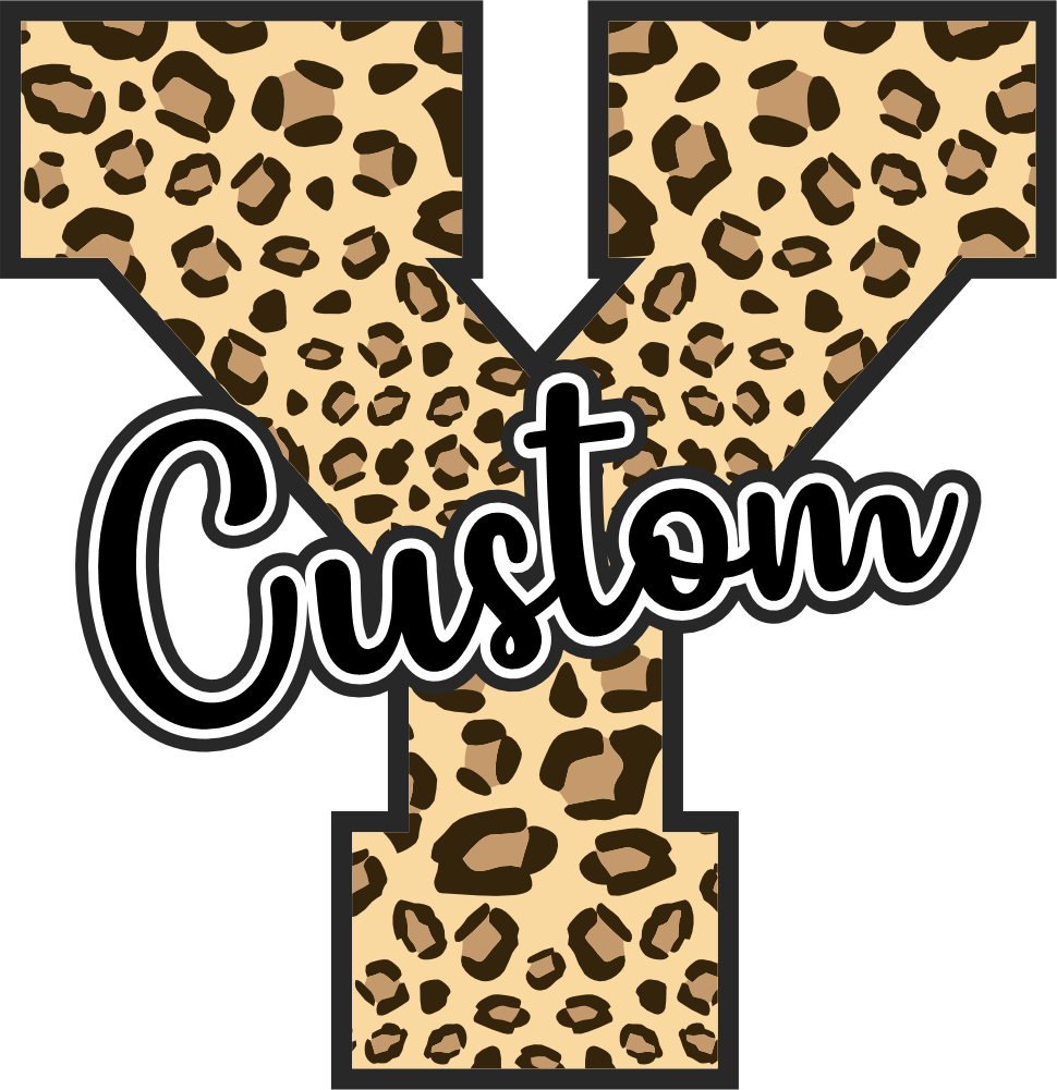 (s123-02) Hawks Leopard Custom Letter Team Name Text