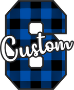 (s123-02) Wildcats Royal Buffalo Plaid Custom Letter Team Name Text