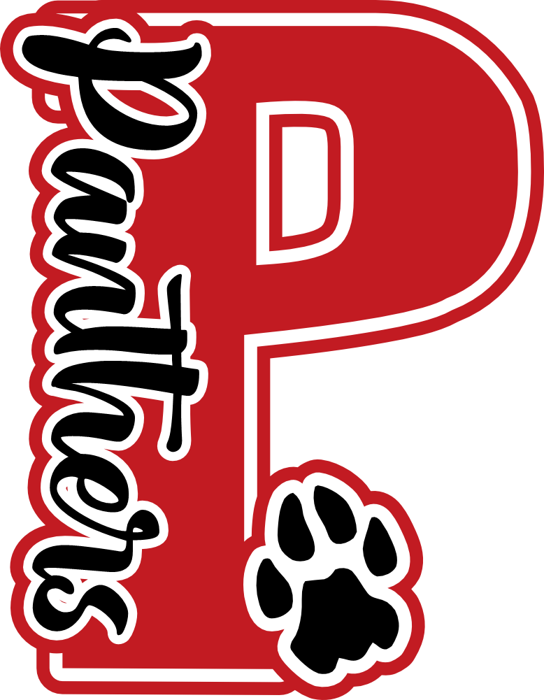 (s123-9) Panthers Paw Print Letter Custom Text Name