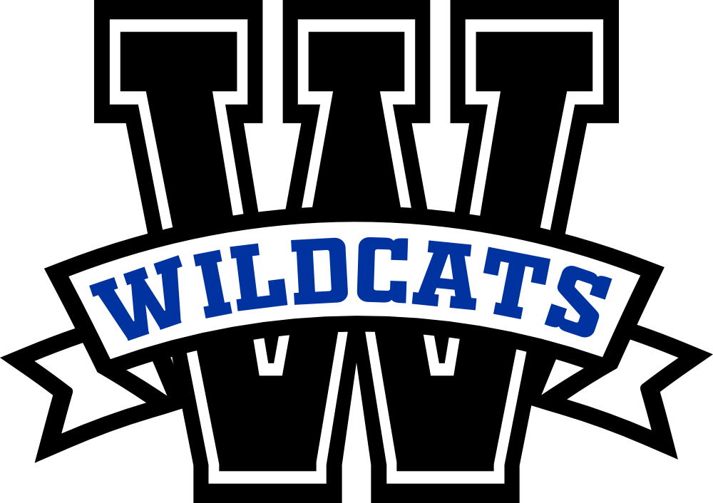 (s123-6) W Wildcats Letter Custom Text Name