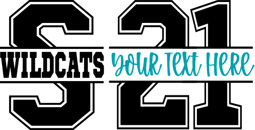 (s123-5) Letter or Number Team Name Custom Text
