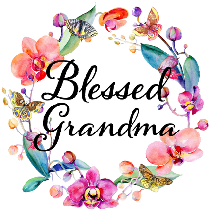 (125-02-N) Watercolor Orchid Wreath Family Custom Text