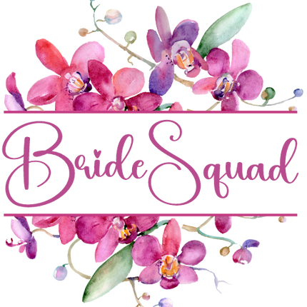 (125-02-Q) Bridal Wedding Party Watercolor Orchid Custom Text