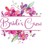 (125-02-Q) Bridal Wedding Party Watercolor Orchid Custom Text