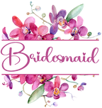 (125-02-Q) Bridal Wedding Party Watercolor Orchid Custom Text