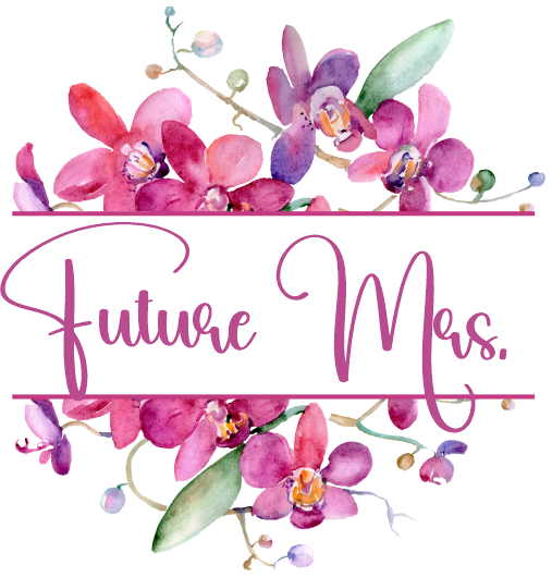 (125-02-Q) Bridal Wedding Party Watercolor Orchid Custom Text