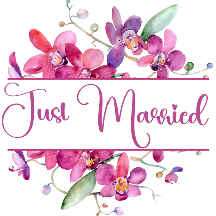 (125-02-Q) Bridal Wedding Party Watercolor Orchid Custom Text