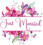 (125-02-Q) Bridal Wedding Party Watercolor Orchid Custom Text