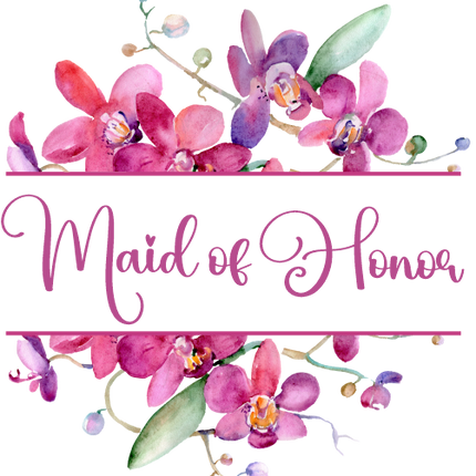 (125-02-Q) Bridal Wedding Party Watercolor Orchid Custom Text