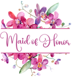 (125-02-Q) Bridal Wedding Party Watercolor Orchid Custom Text