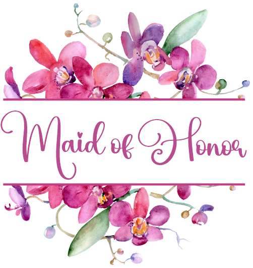 (125-02-Q) Bridal Wedding Party Watercolor Orchid Custom Text