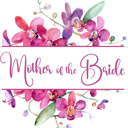 (125-02-Q) Bridal Wedding Party Watercolor Orchid Custom Text