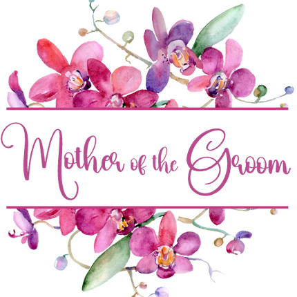 (125-02-Q) Bridal Wedding Party Watercolor Orchid Custom Text