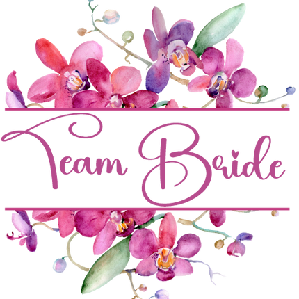 (125-02-Q) Bridal Wedding Party Watercolor Orchid Custom Text