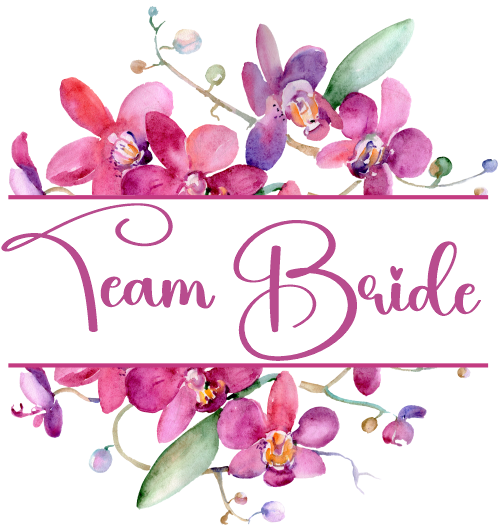 (125-02-Q) Bridal Wedding Party Watercolor Orchid Custom Text